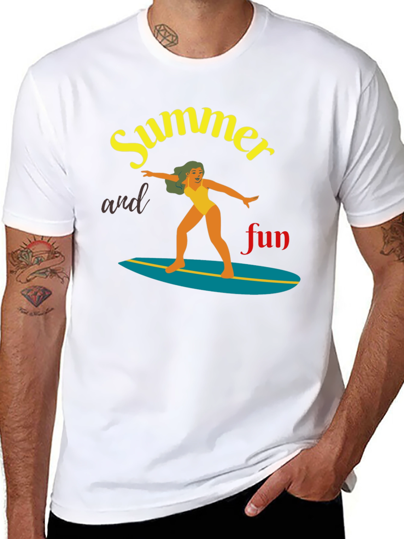 Summer Fun Surfing T-Shirt | Unisex Tee