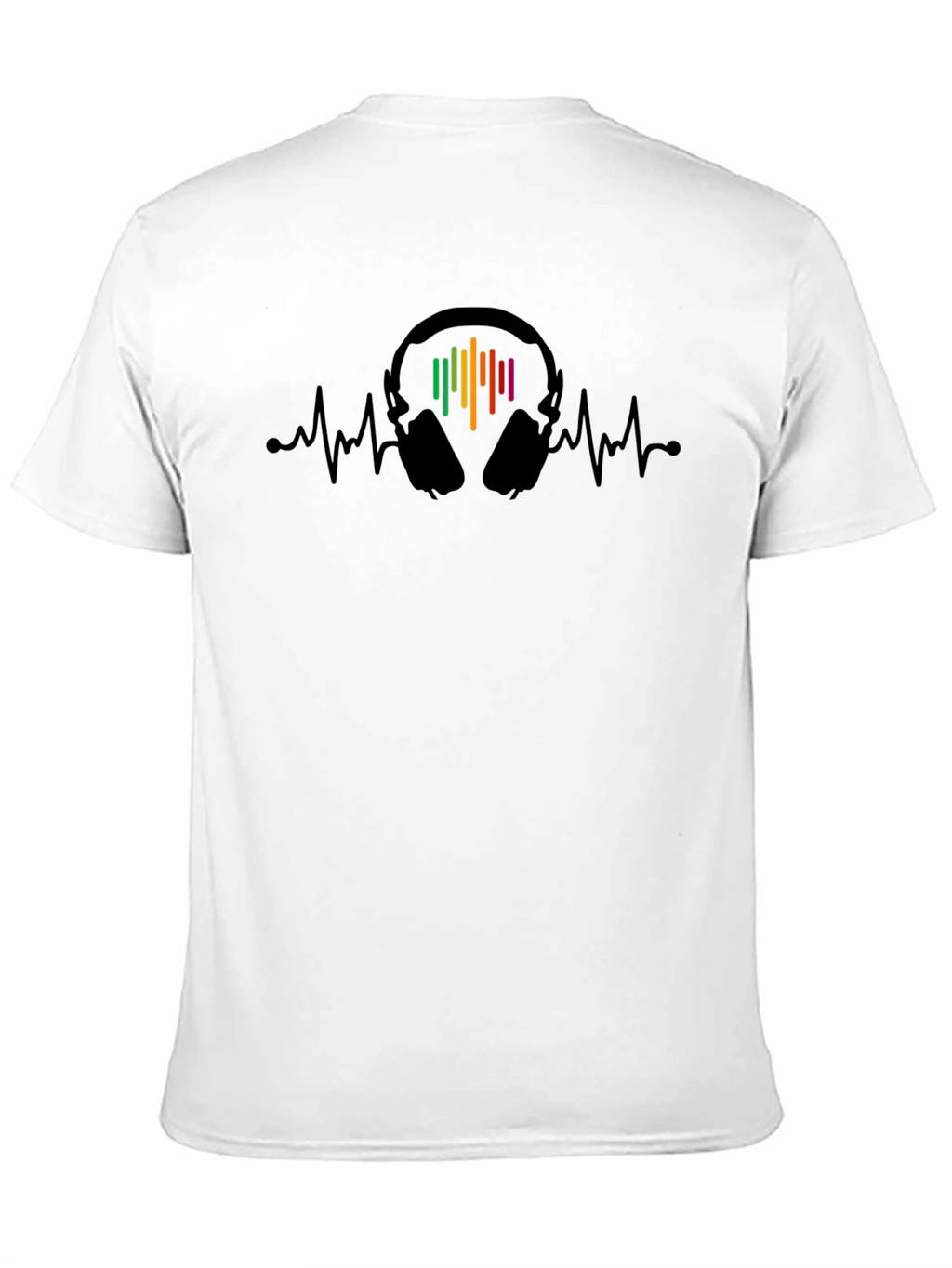 Headphone Heartbeat Black T-Shirt