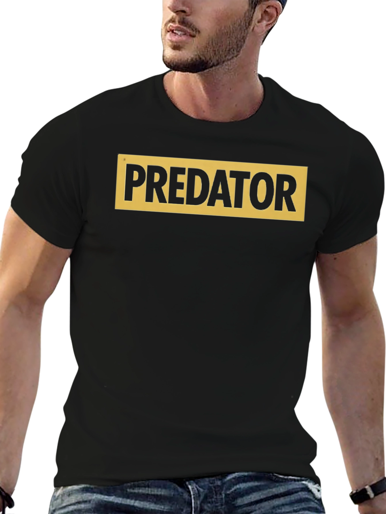 Predator Graphic Tee - Black Cotton T-Shirt