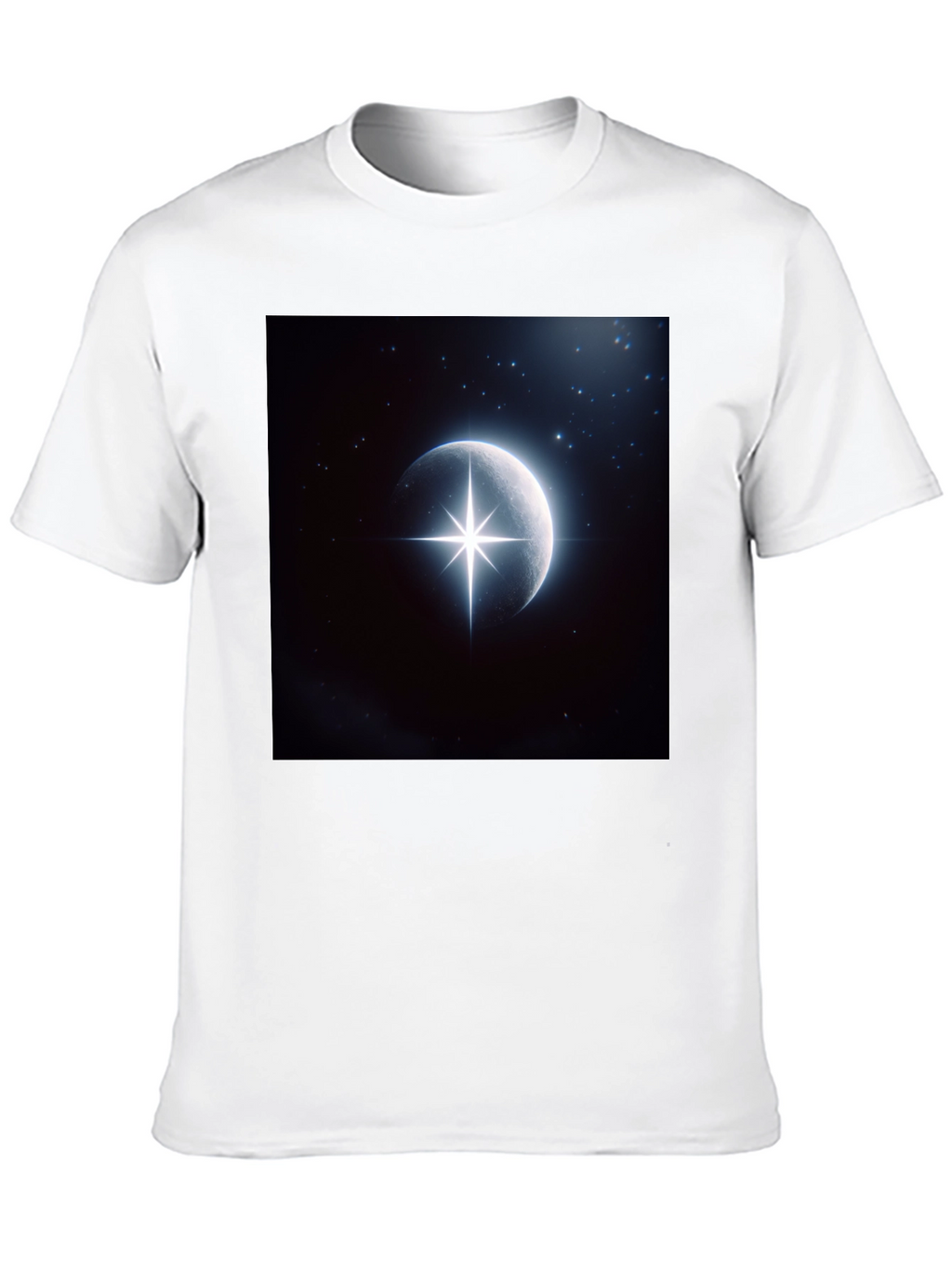 Celestial Moon Star Graphic Black T-Shirt