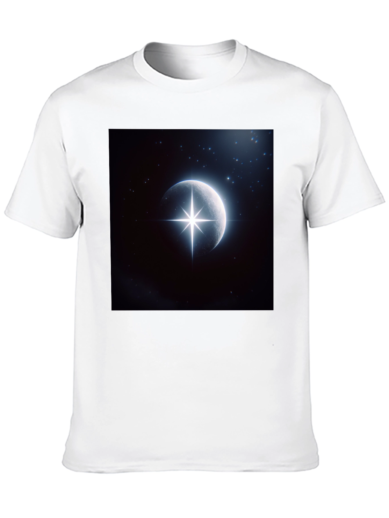 Celestial Moon Star Graphic Black T-Shirt