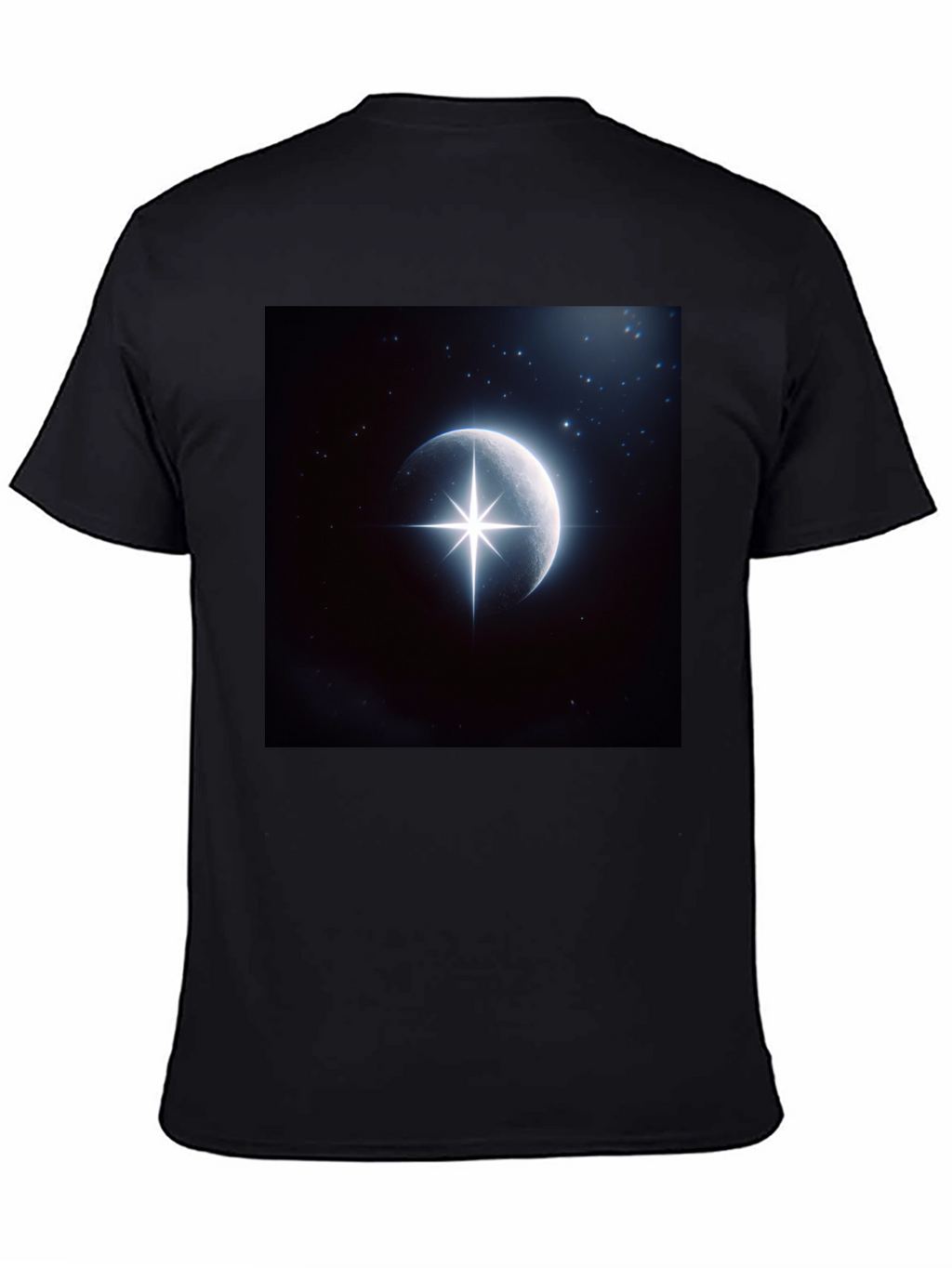 Celestial Moon Star Graphic Black T-Shirt