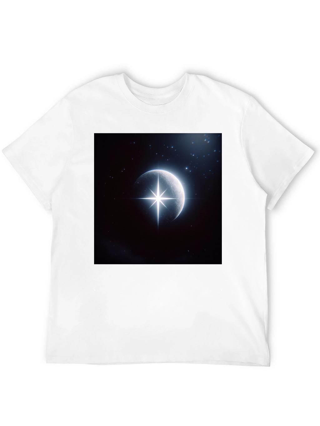 Celestial Moon Star Graphic Black T-Shirt