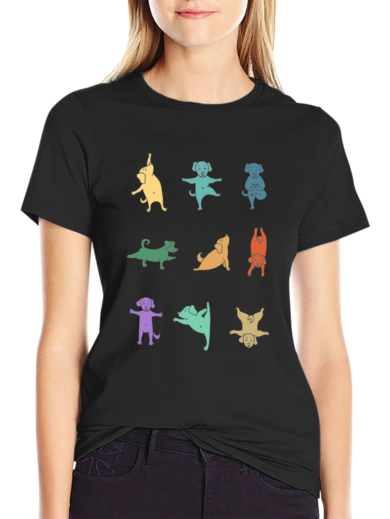 Yoga Dogs Graphic T-Shirt - Funny Animal Lover Tee