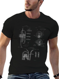 Musical Instrument Blueprint Black T-Shirt