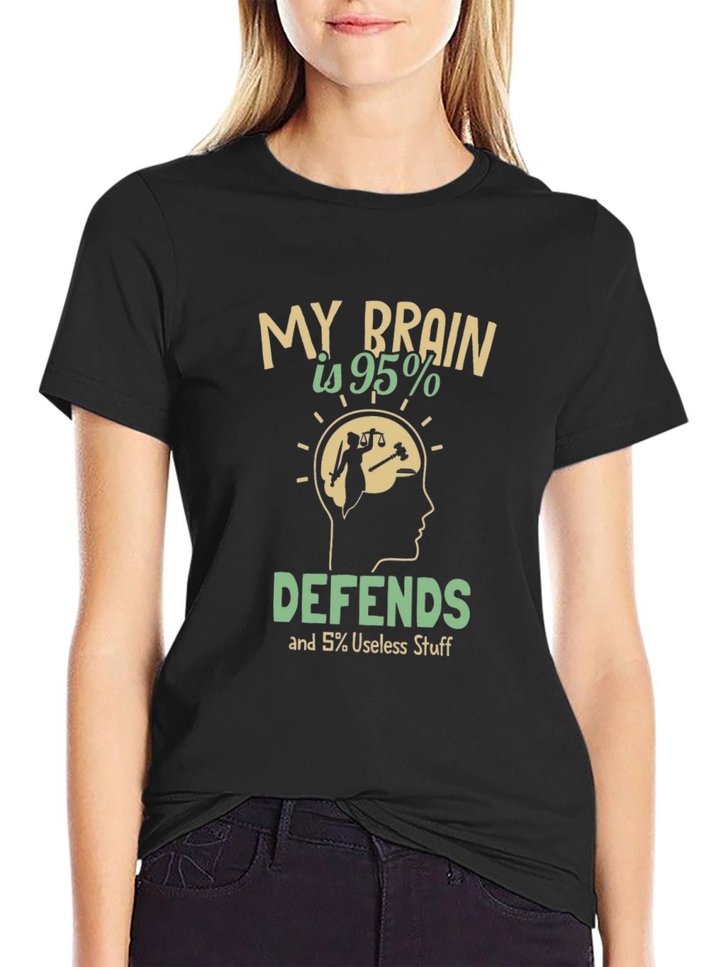 My Brain Defends T-Shirt: Humorous Lawyer Tee