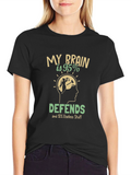 My Brain Defends T-Shirt: Humorous Lawyer Tee
