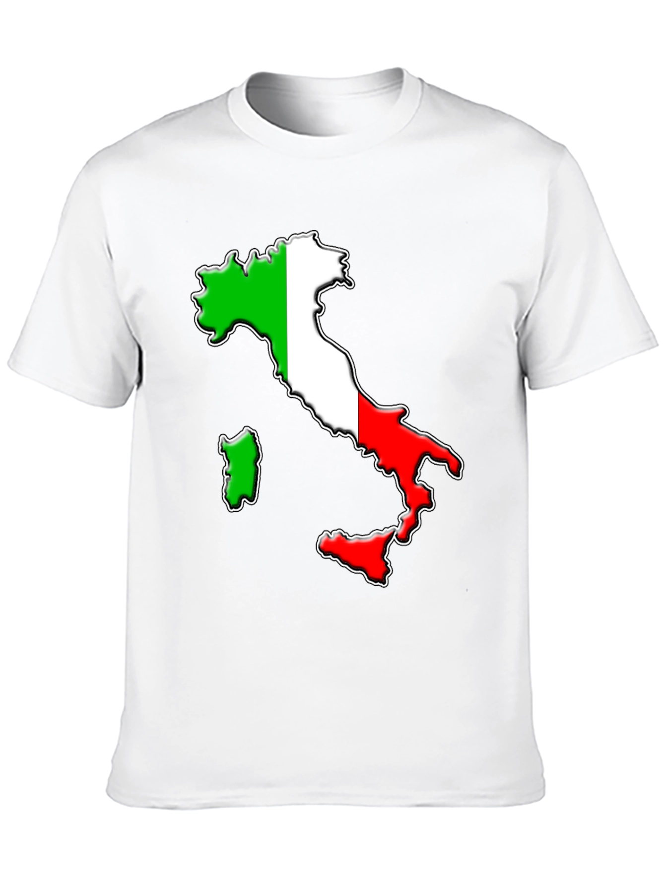 Italian Flag Map Graphic T-Shirt