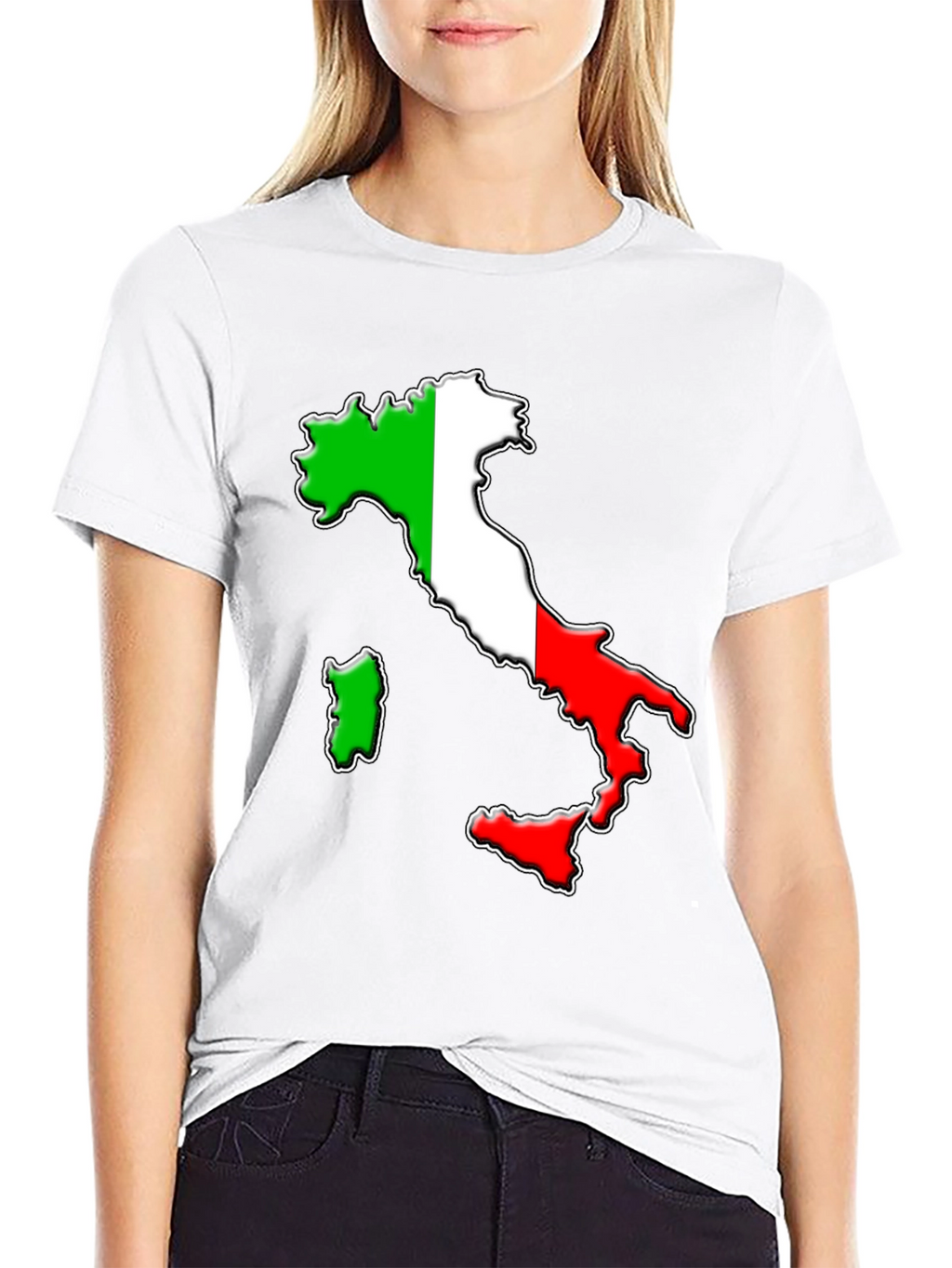 Italian Flag Map Graphic T-Shirt