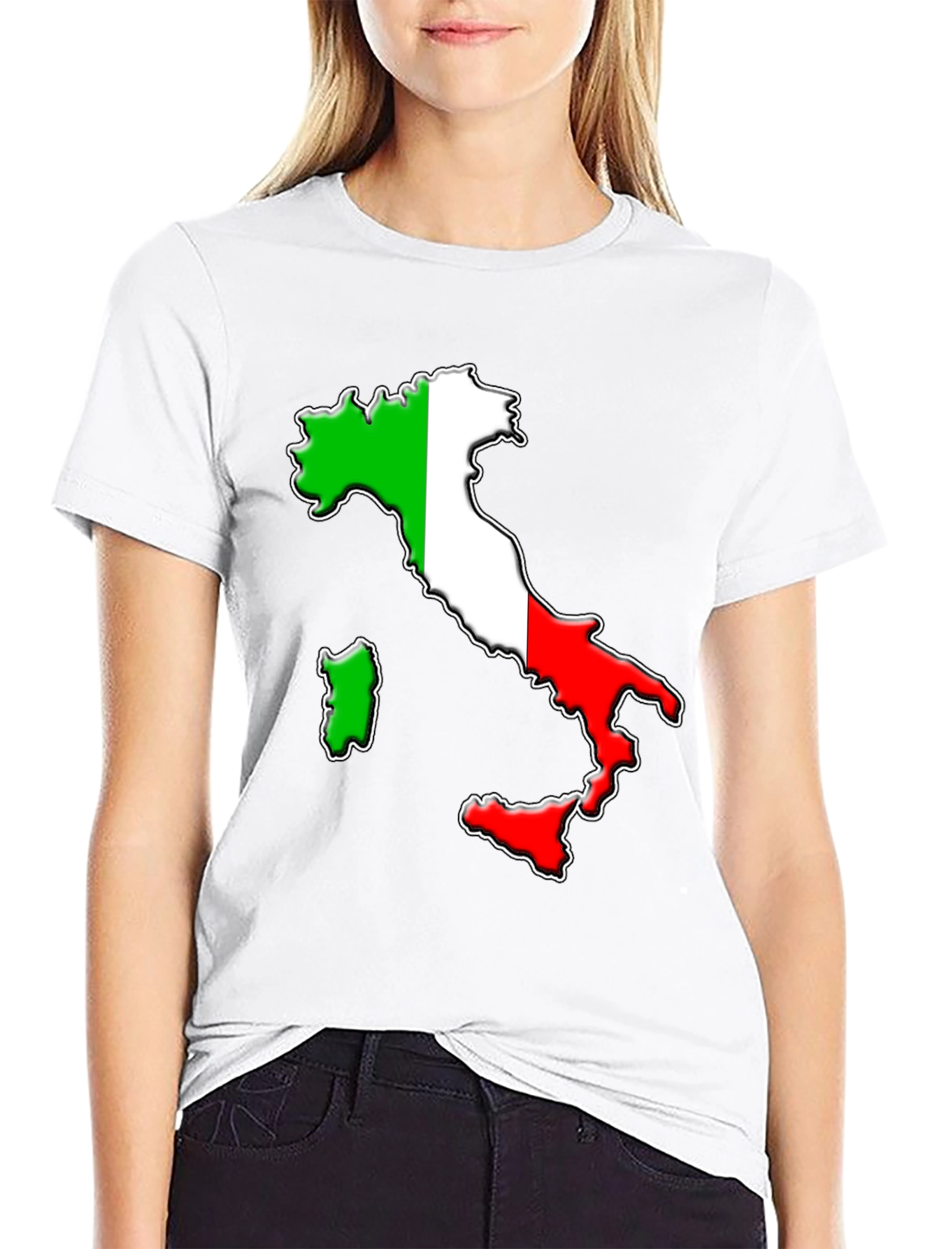 Italian Flag Map Graphic T-Shirt