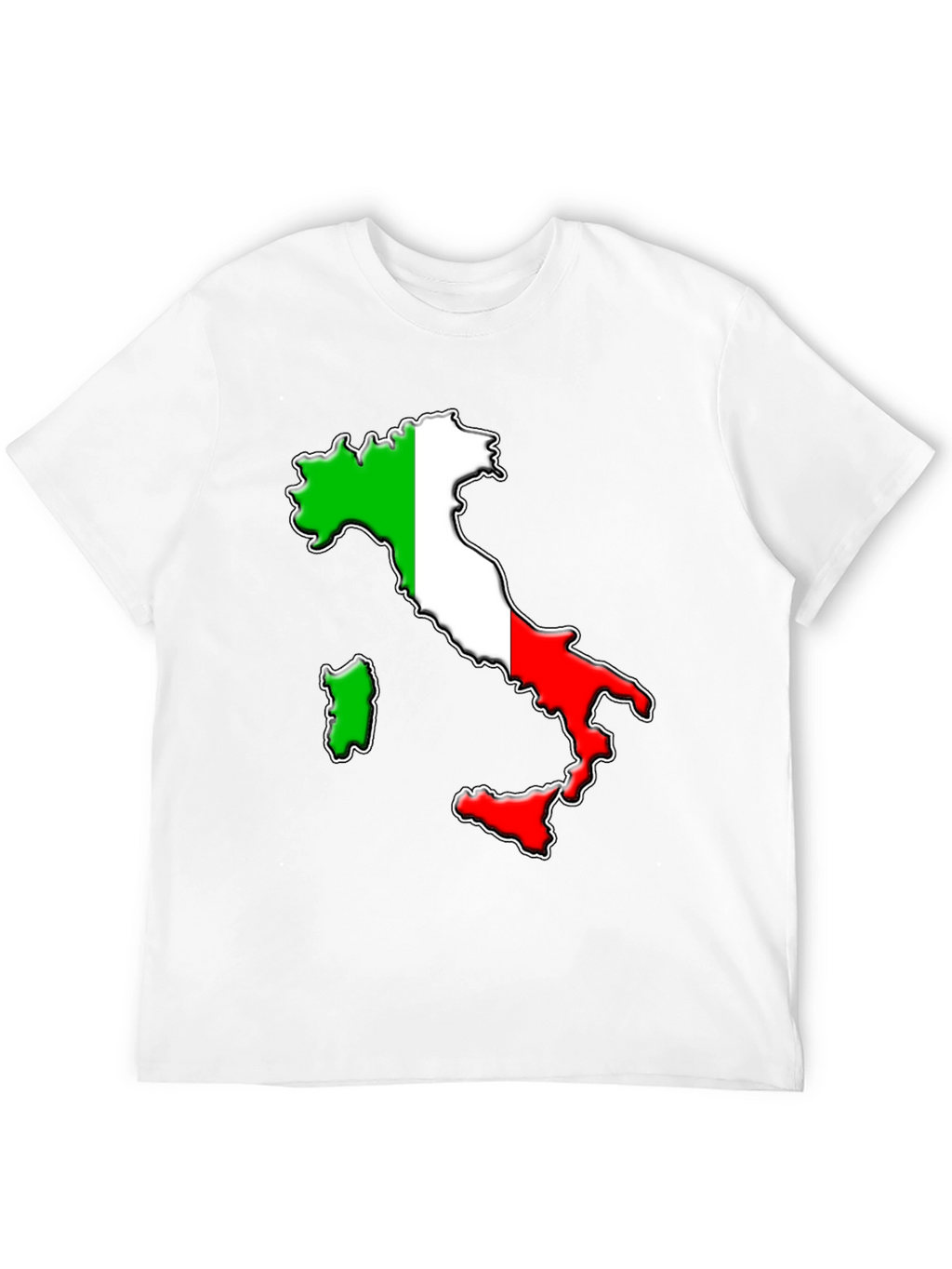 Italian Flag Map Graphic T-Shirt