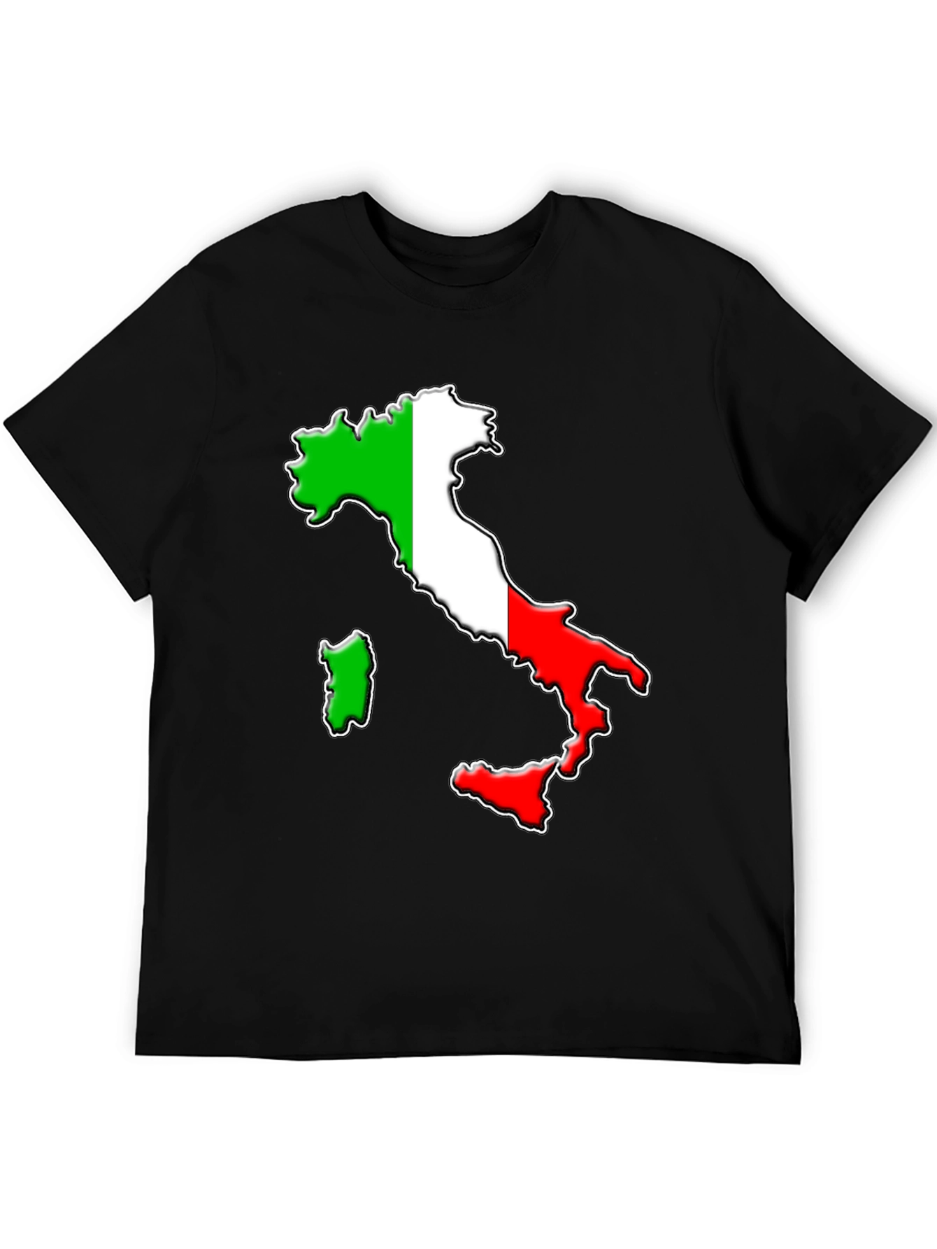 Italian Flag Map Graphic T-Shirt