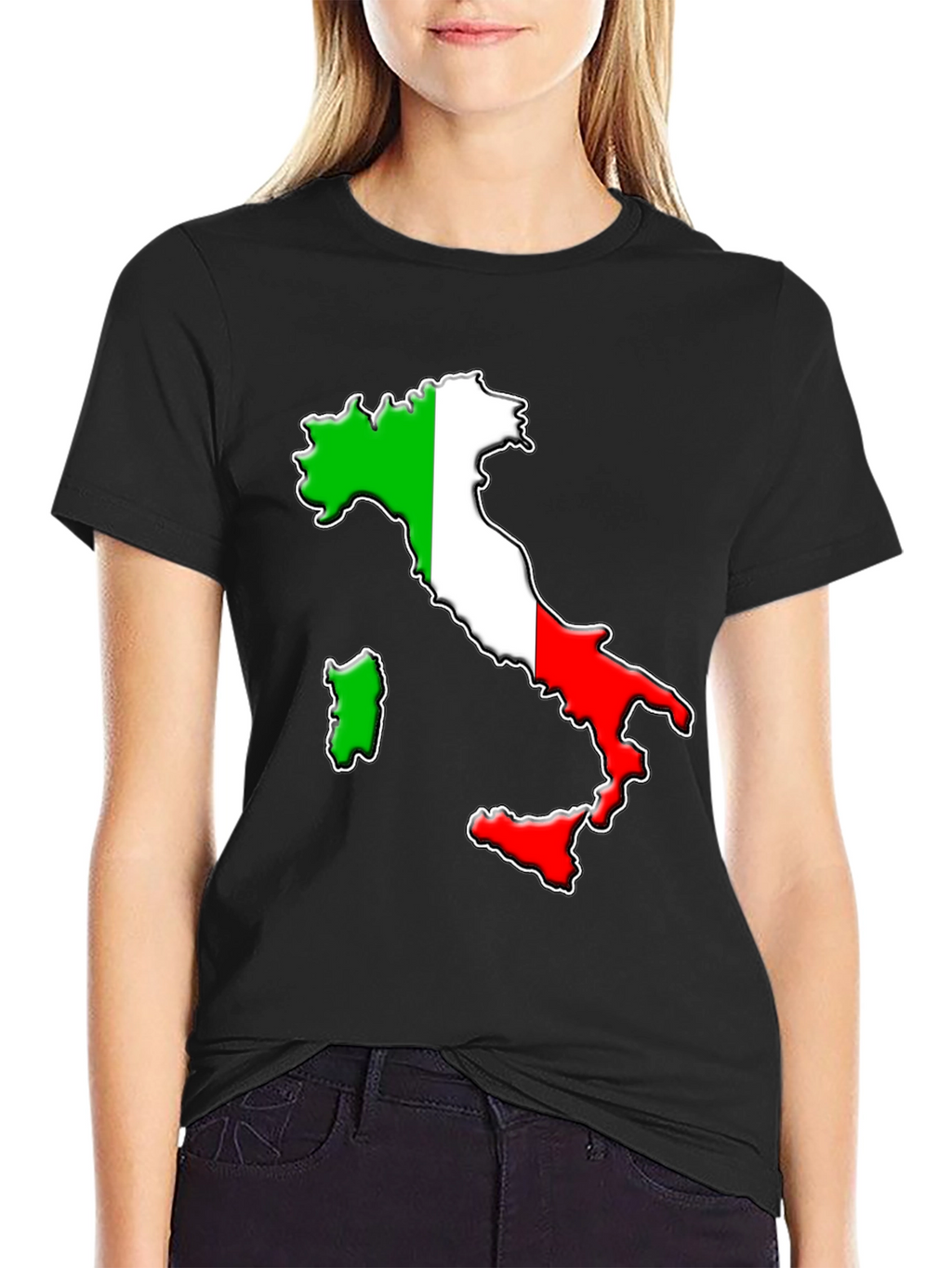 Italian Flag Map Graphic T-Shirt