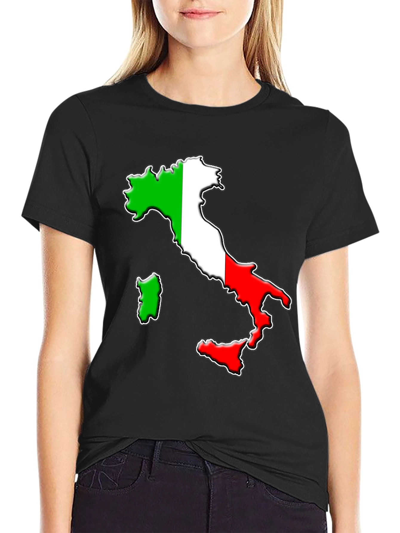 Italian Flag Map Graphic T-Shirt