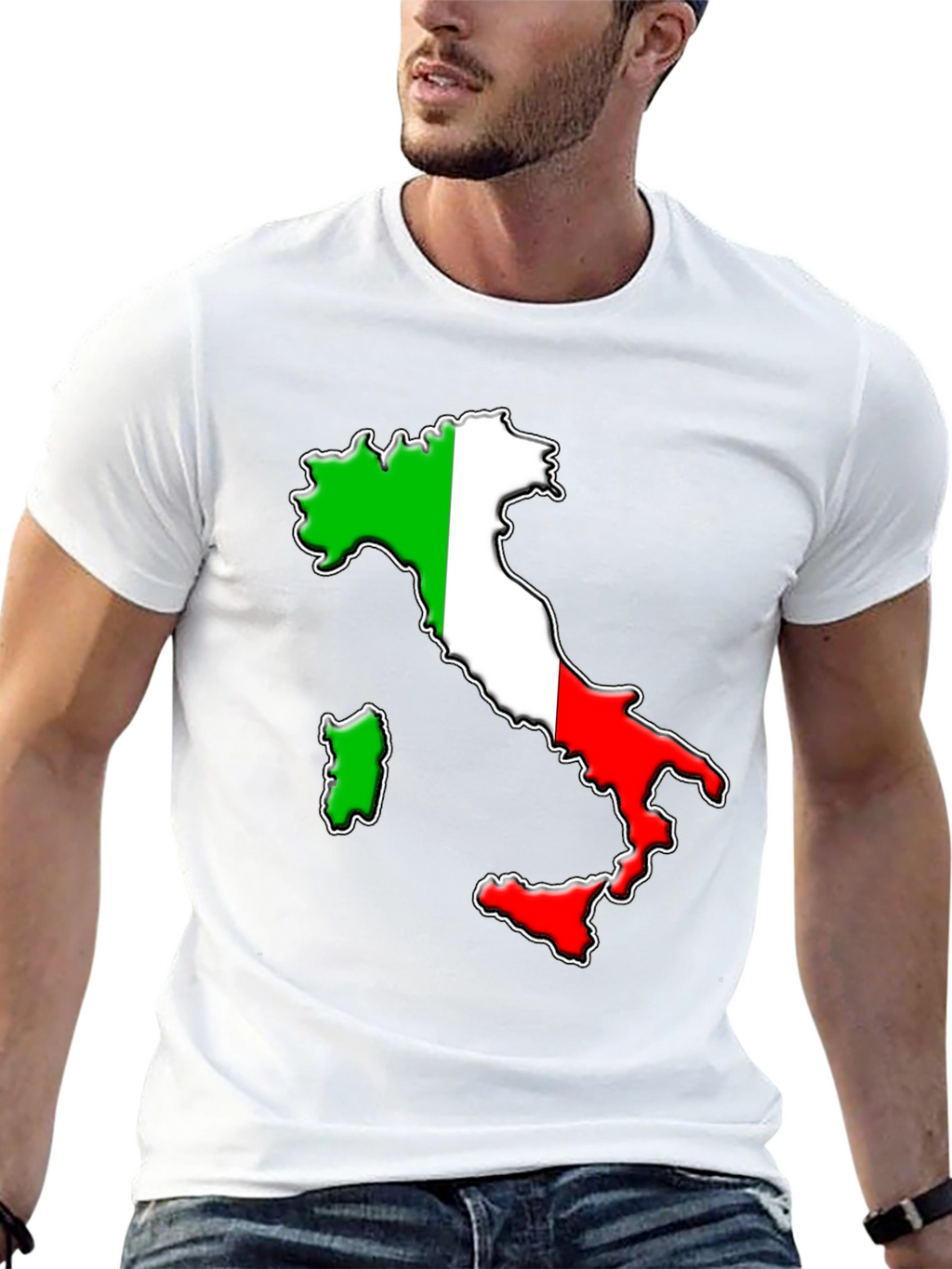 Italian Flag Map Graphic T-Shirt