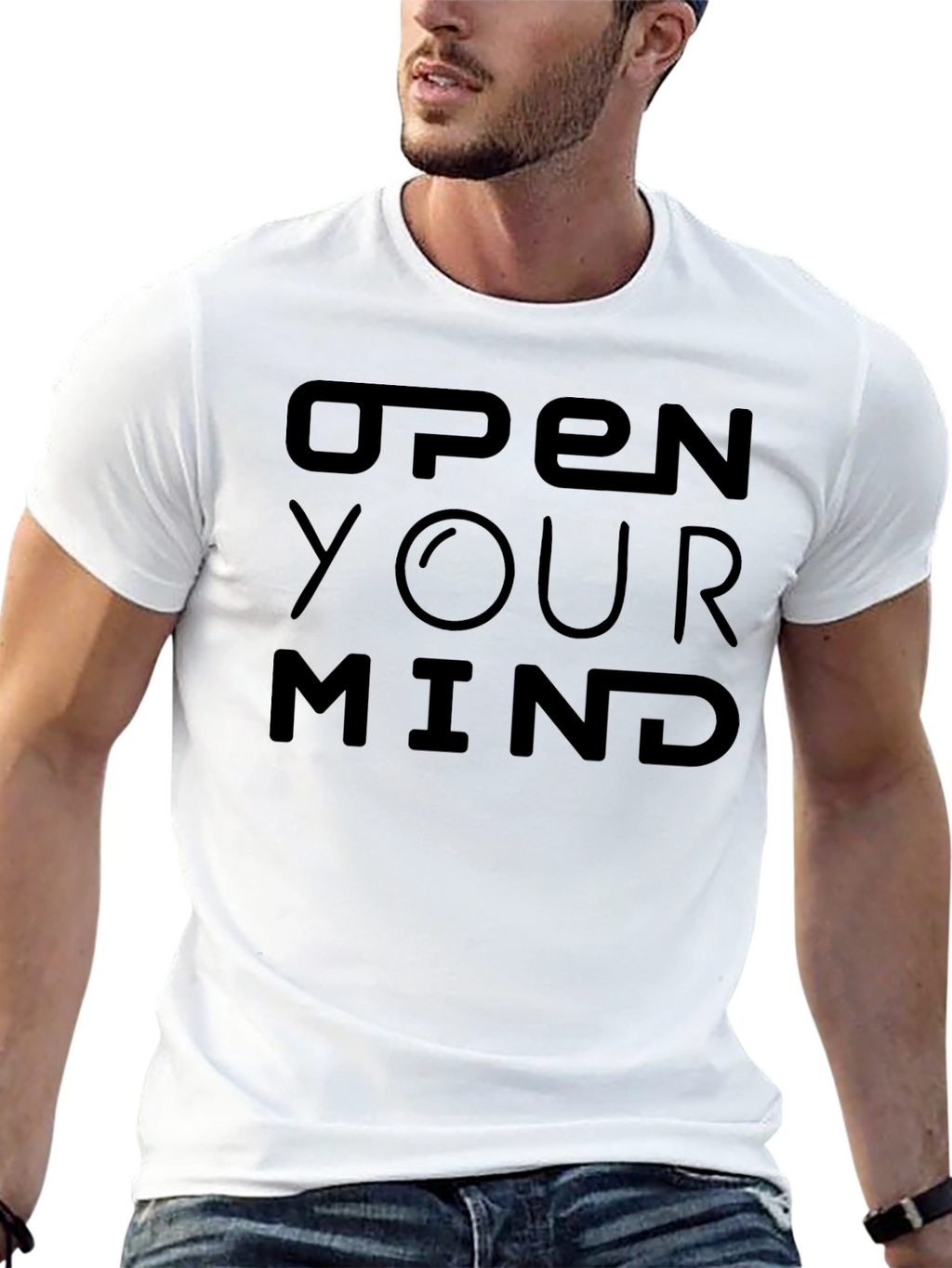 Open Your Mind Black Graphic Tee - Unisex Design