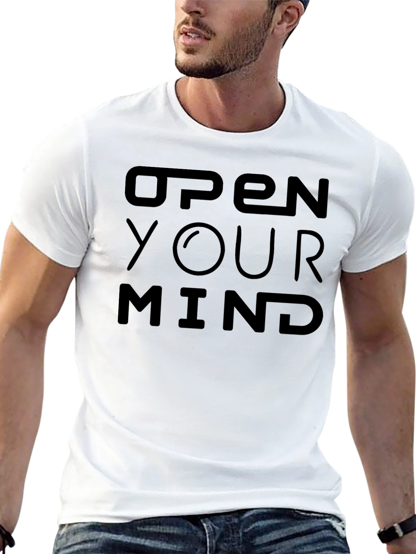 Open Your Mind Black Graphic Tee - Unisex Design
