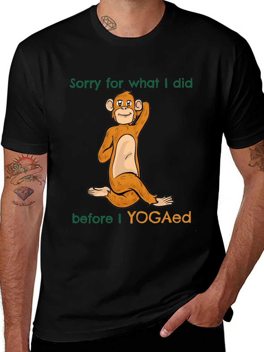 Yoga Monkey Graphic T-Shirt