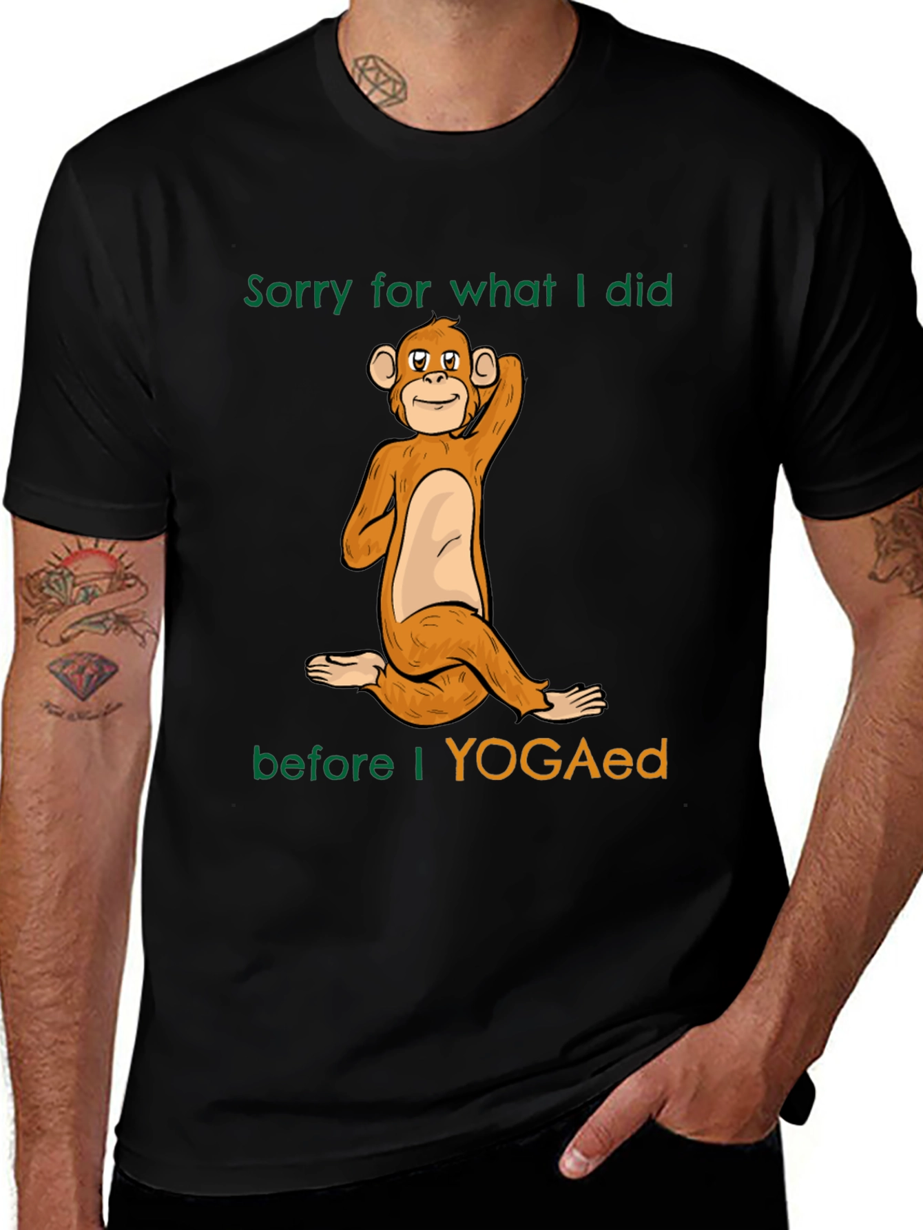 Yoga Monkey Graphic T-Shirt