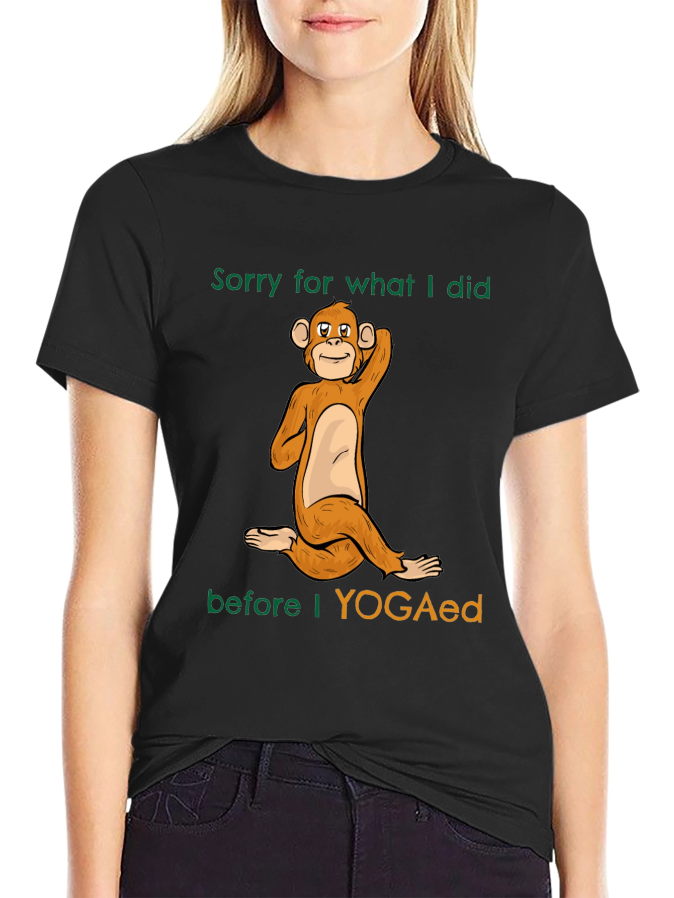 Yoga Monkey Graphic T-Shirt