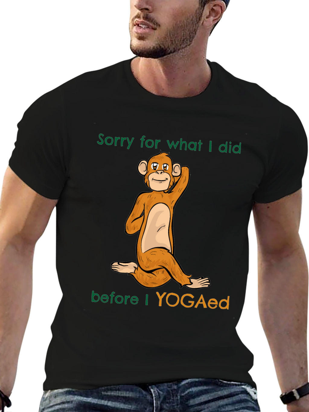 Yoga Monkey Graphic T-Shirt