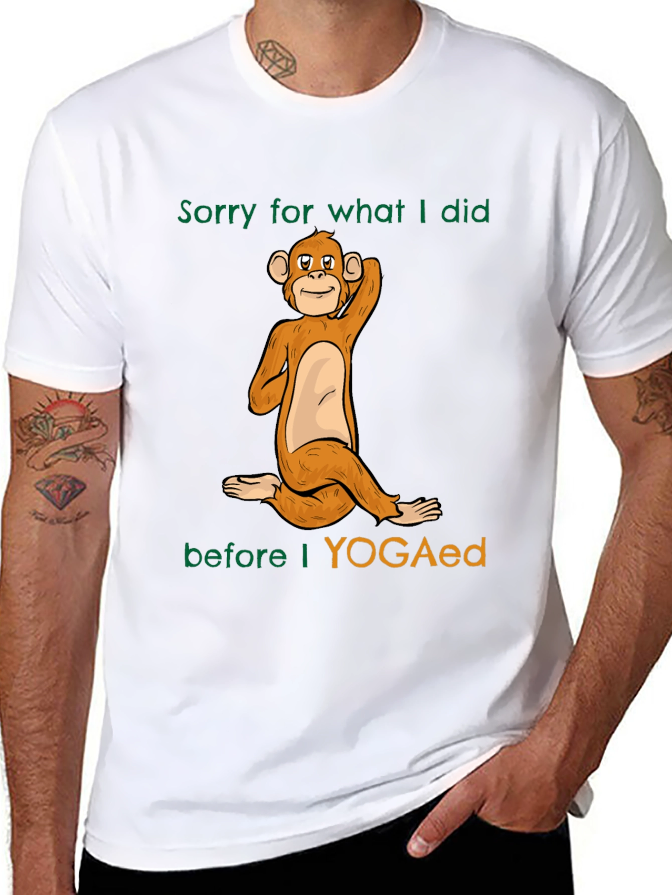 Yoga Monkey Graphic T-Shirt