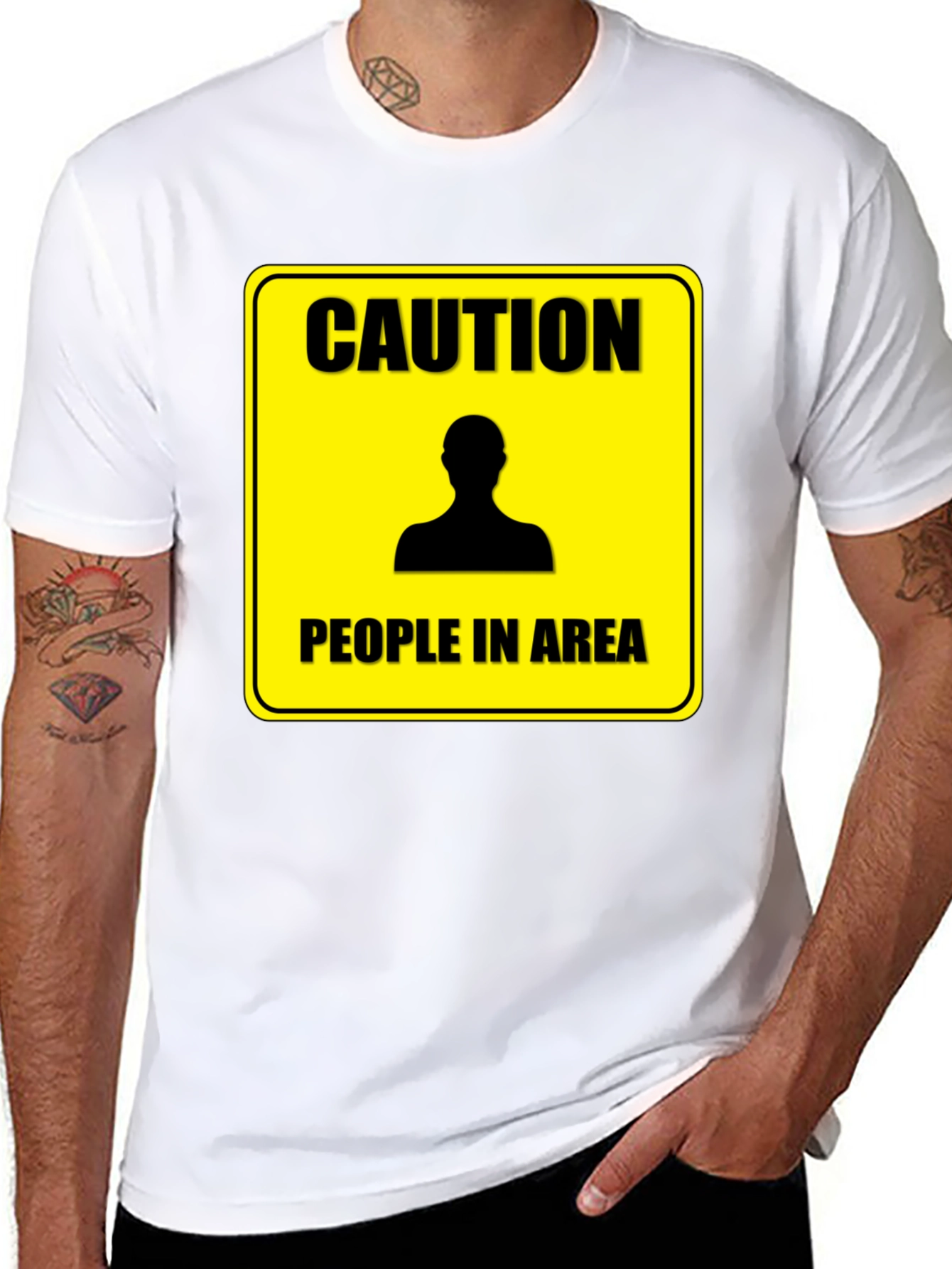 Caution People In Area T-Shirt - Funny Warning Tee