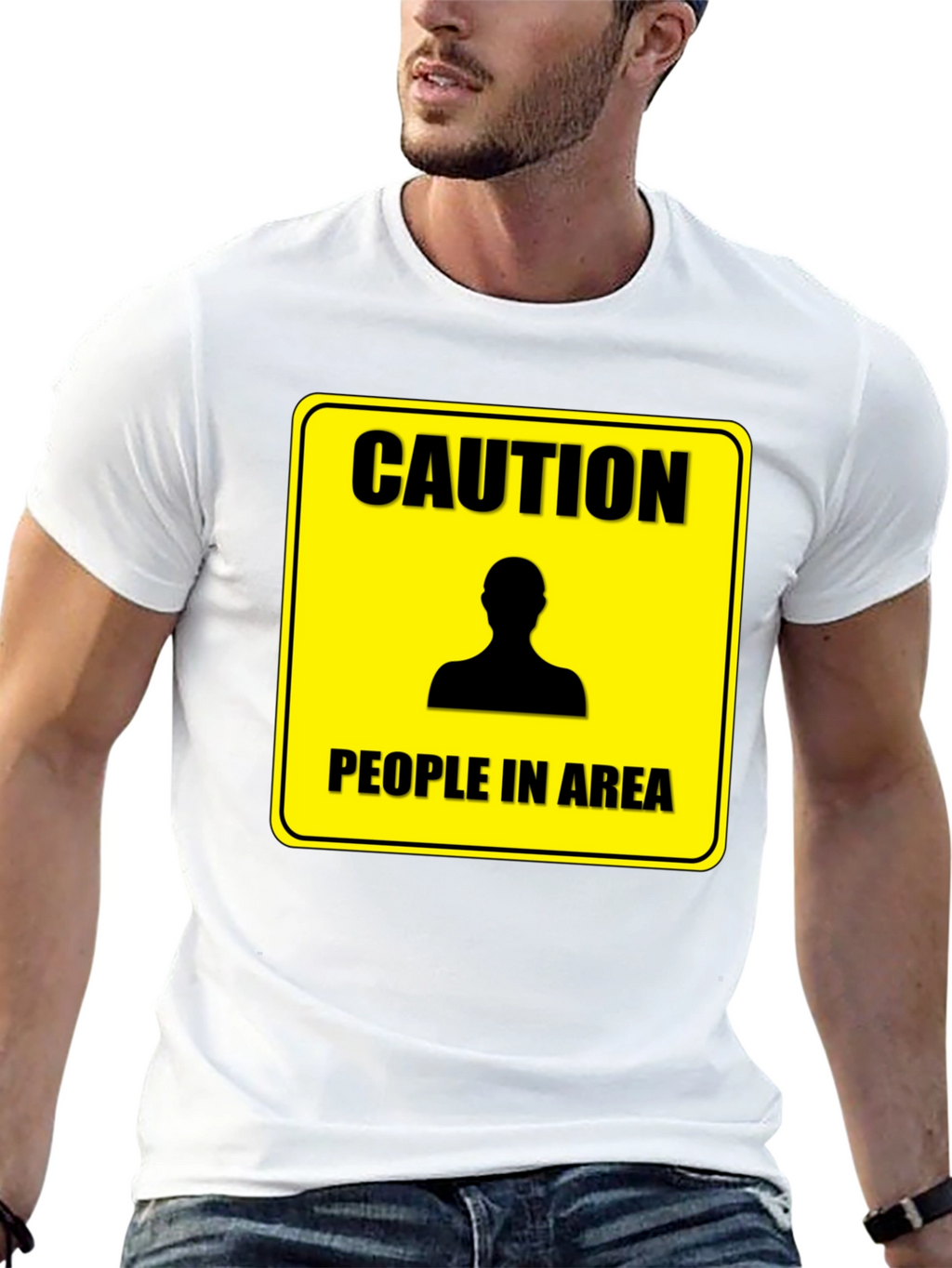 Caution People In Area T-Shirt - Funny Warning Tee