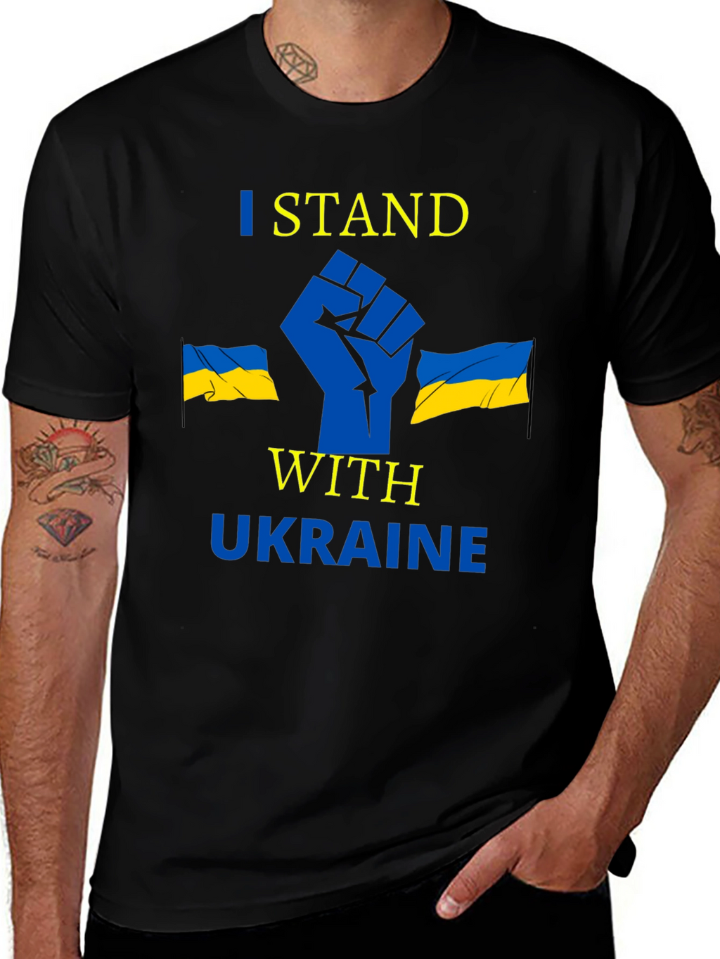 I Stand With Ukraine Black Graphic Tee