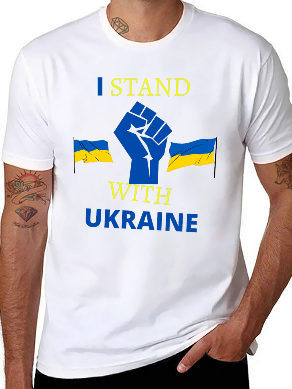 I Stand With Ukraine Black Graphic Tee