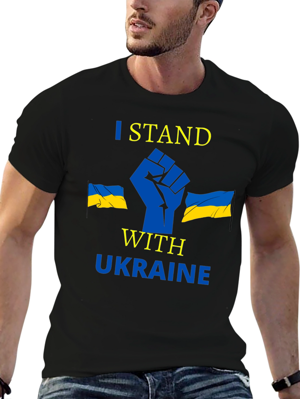 I Stand With Ukraine Black Graphic Tee