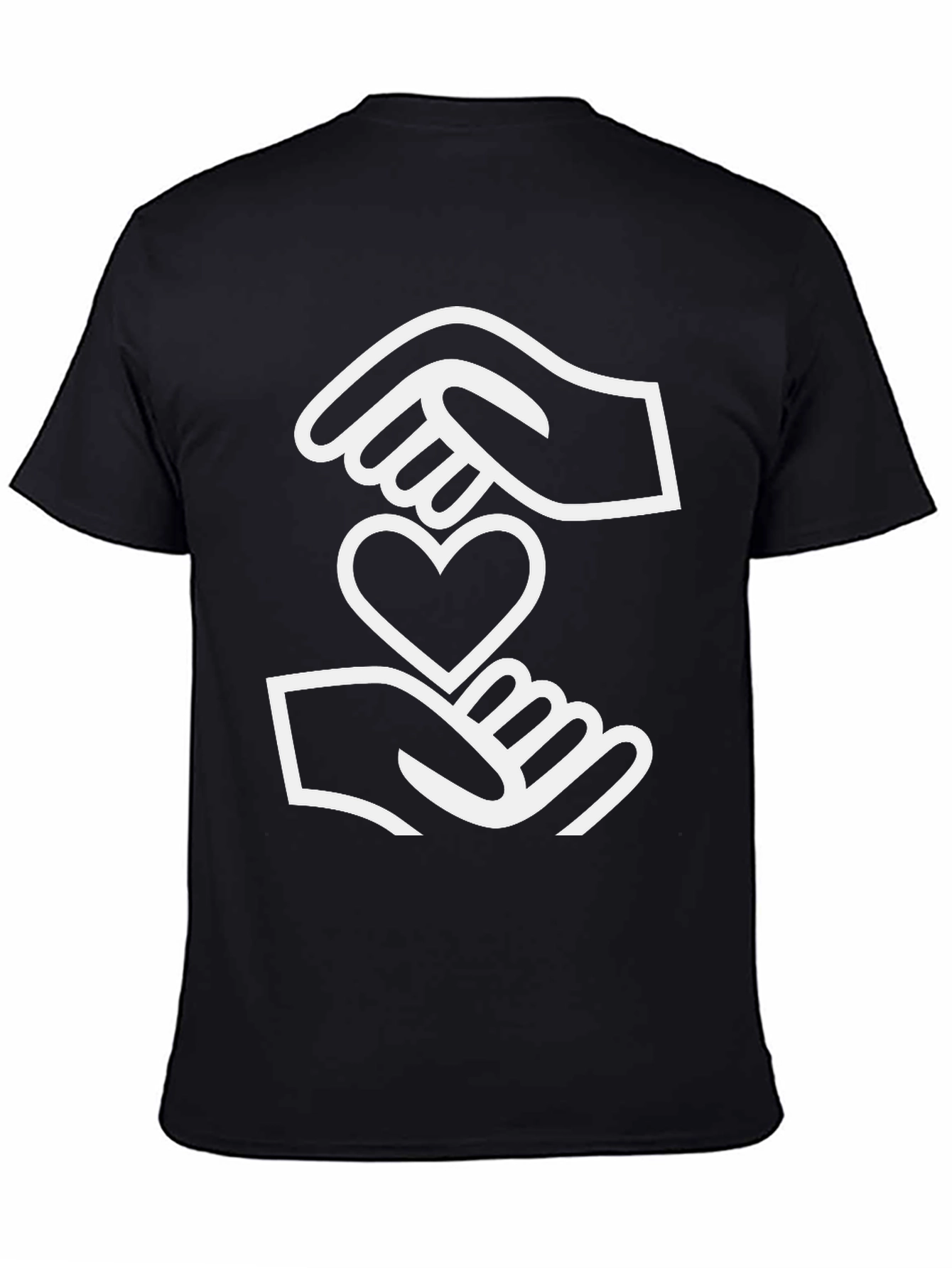 Heart in Hands Graphic Tee - Black Cotton Shirt