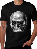 Skull Graphic Print T-Shirt - Black
