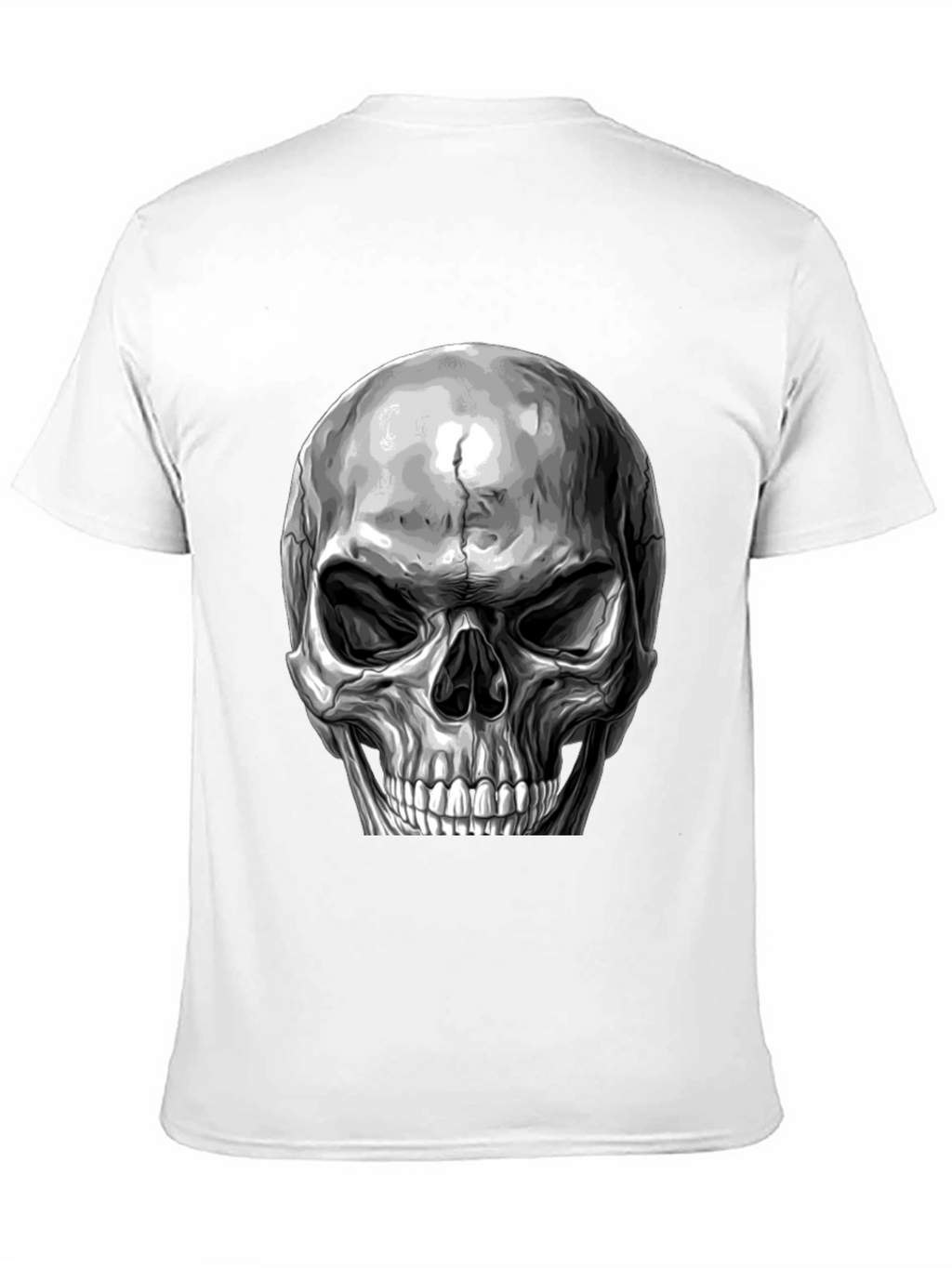 Skull Graphic Print T-Shirt - Black