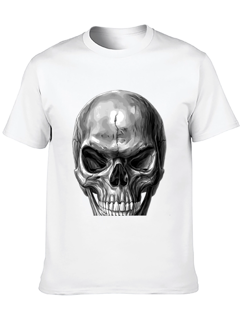 Skull Graphic Print T-Shirt - Black