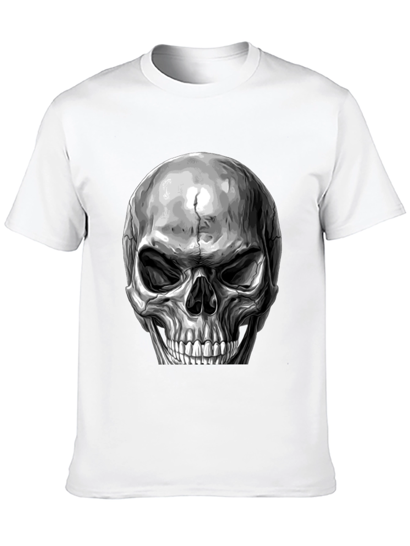 Skull Graphic Print T-Shirt - Black
