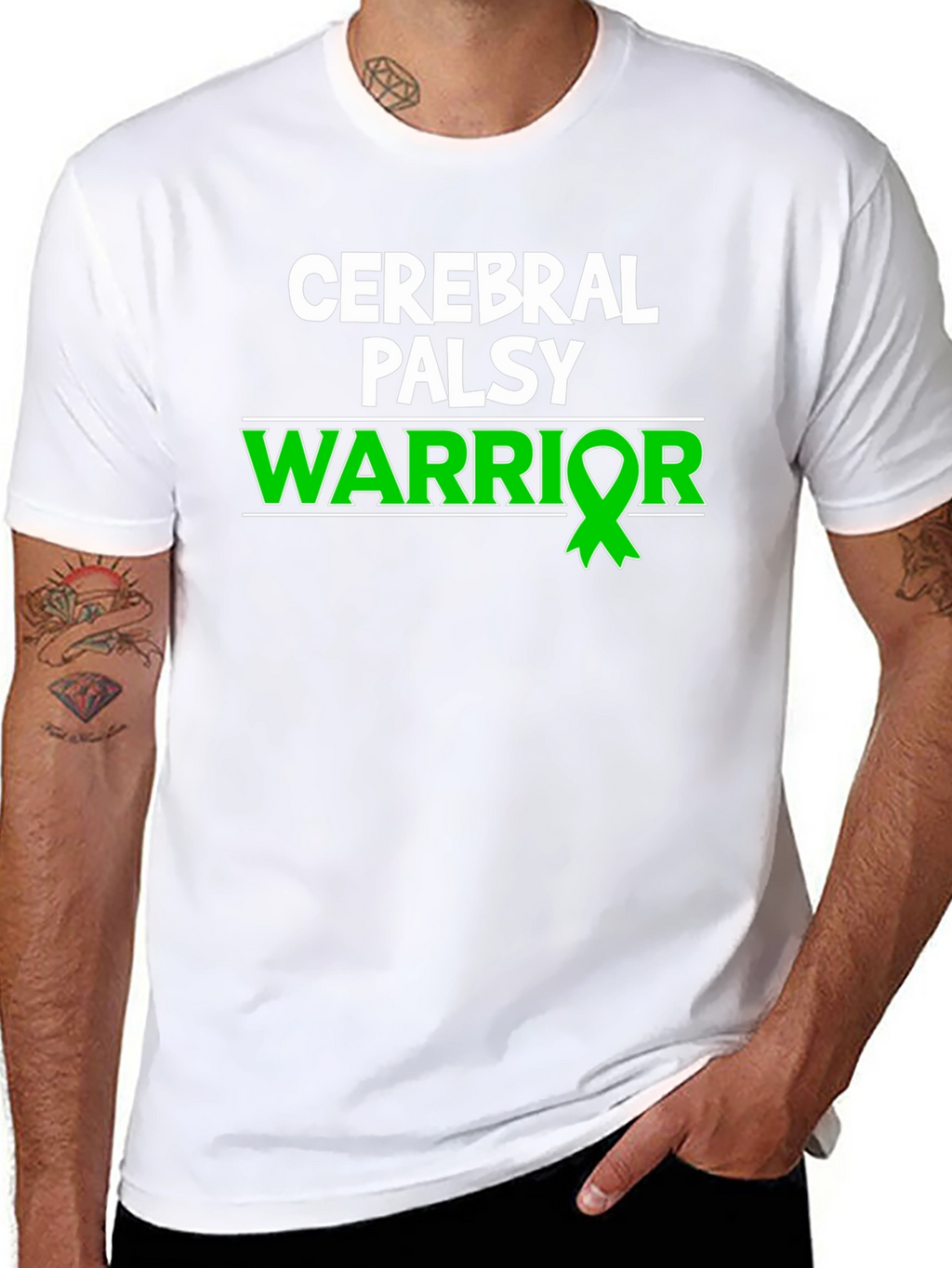 Cerebral Palsy Warrior T-Shirt - Green Ribbon