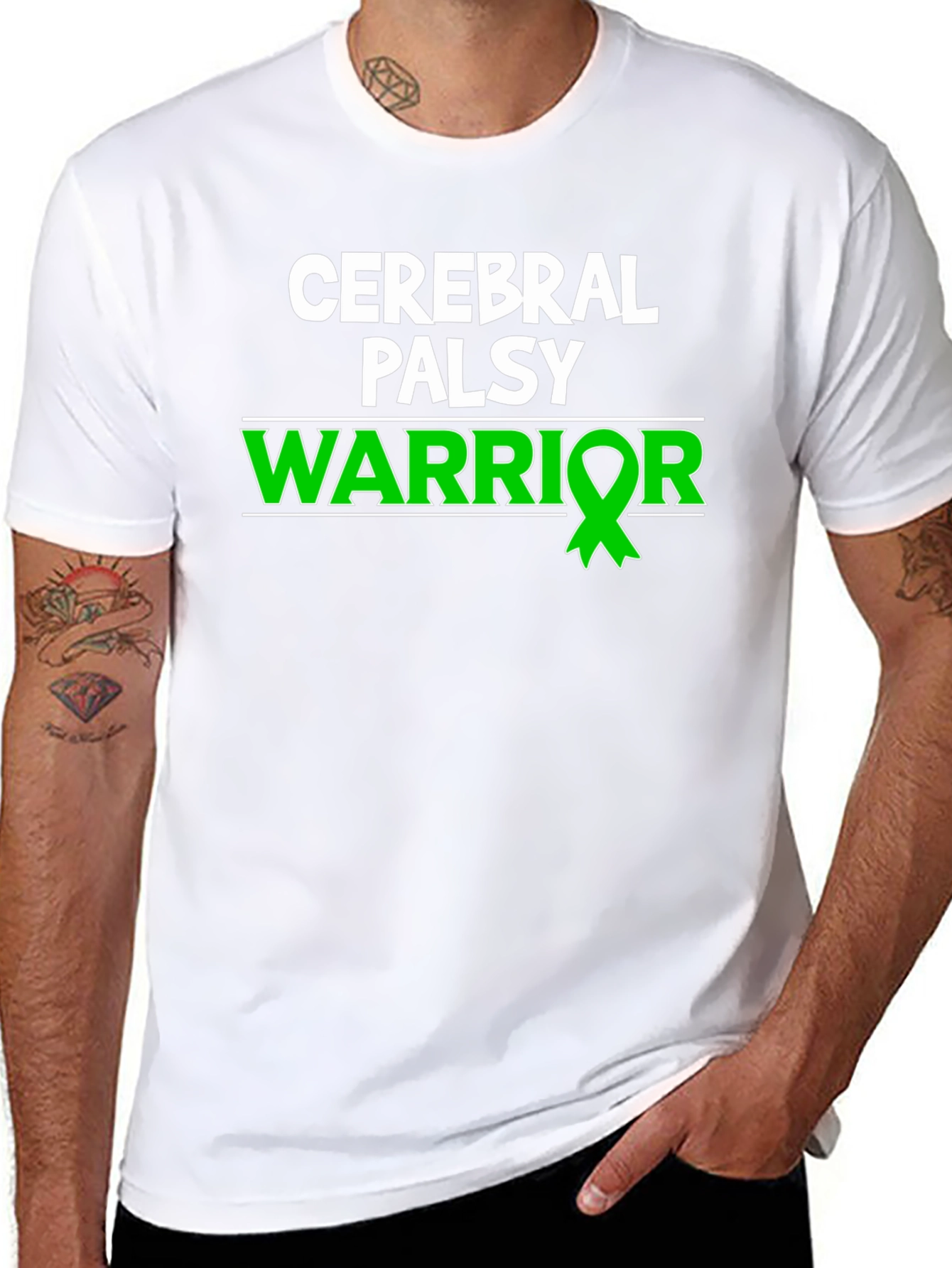 Cerebral Palsy Warrior T-Shirt - Green Ribbon