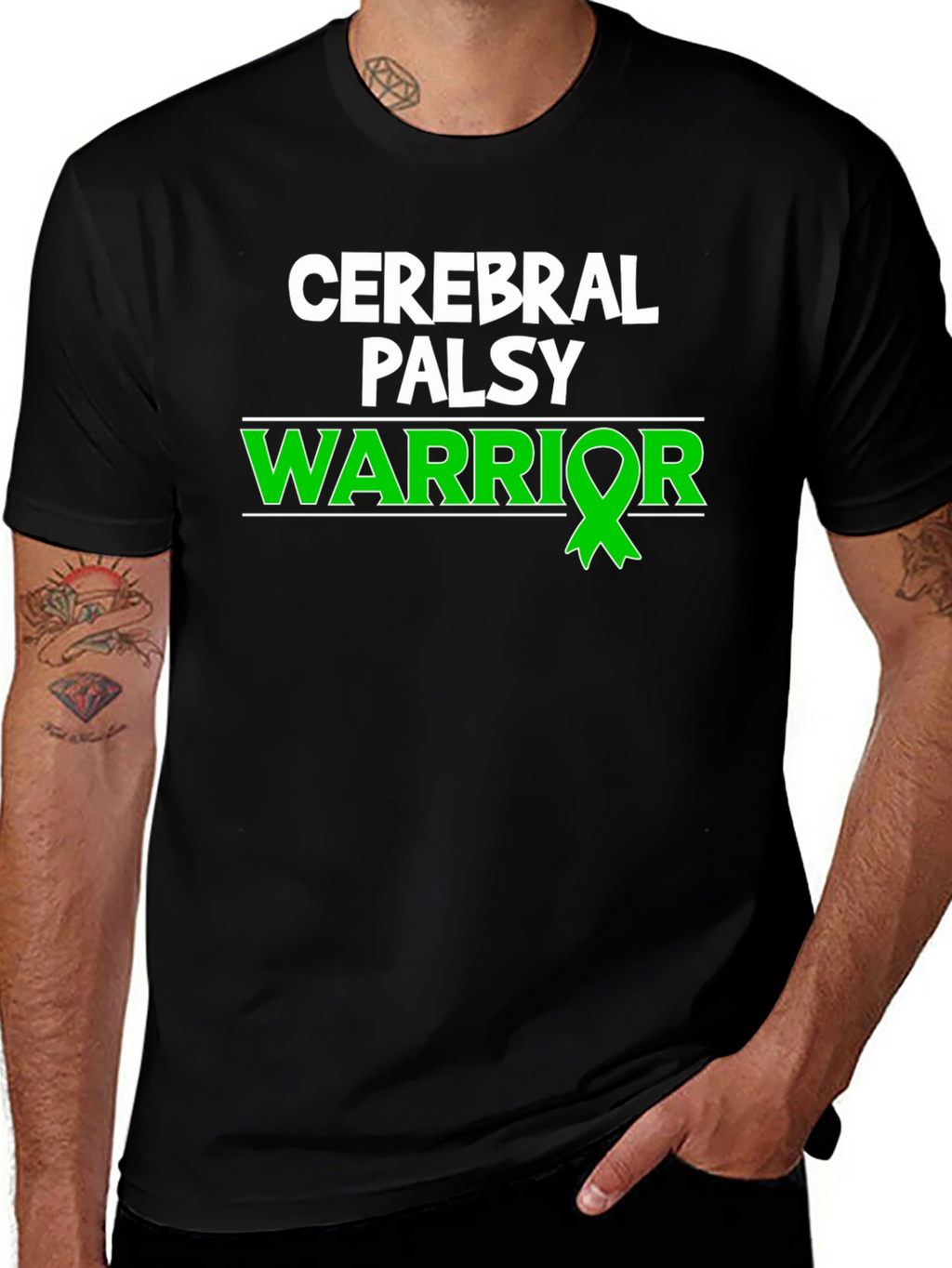 Cerebral Palsy Warrior T-Shirt - Green Ribbon