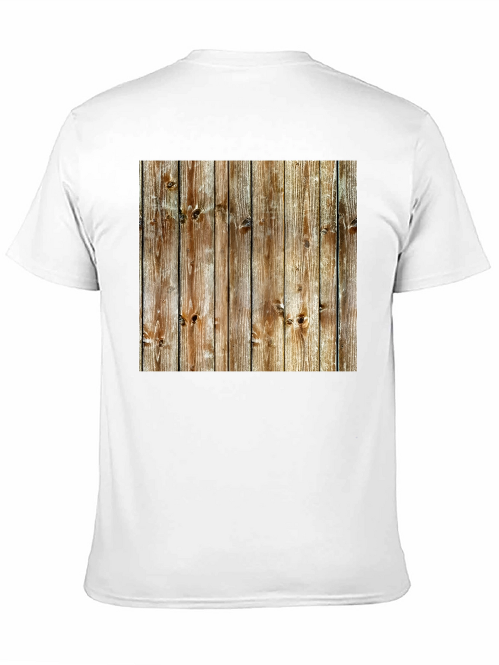 Rustic Wood Grain Print Black T-Shirt