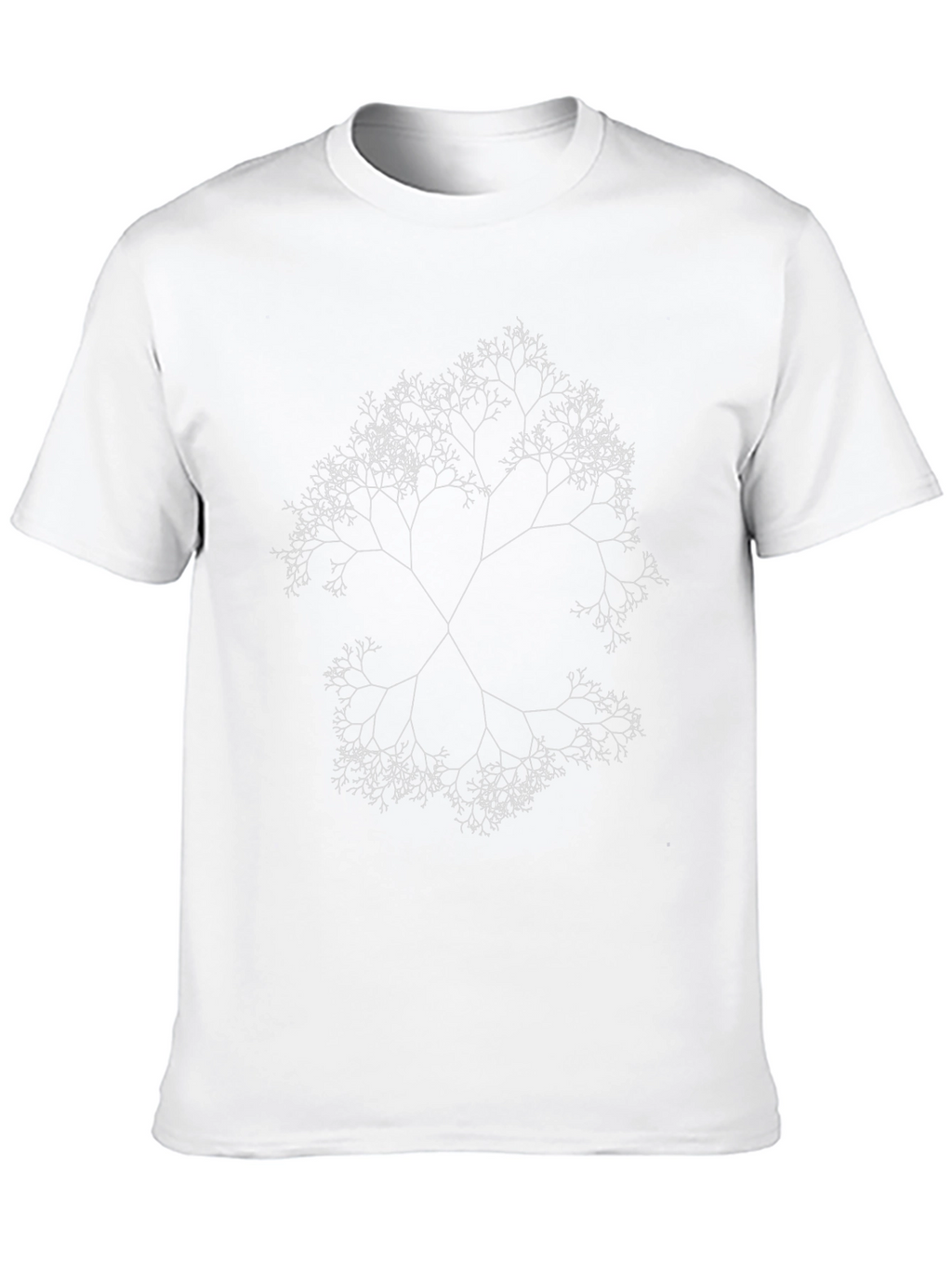 Fractal Tree Graphic Tee - Black Cotton Blend