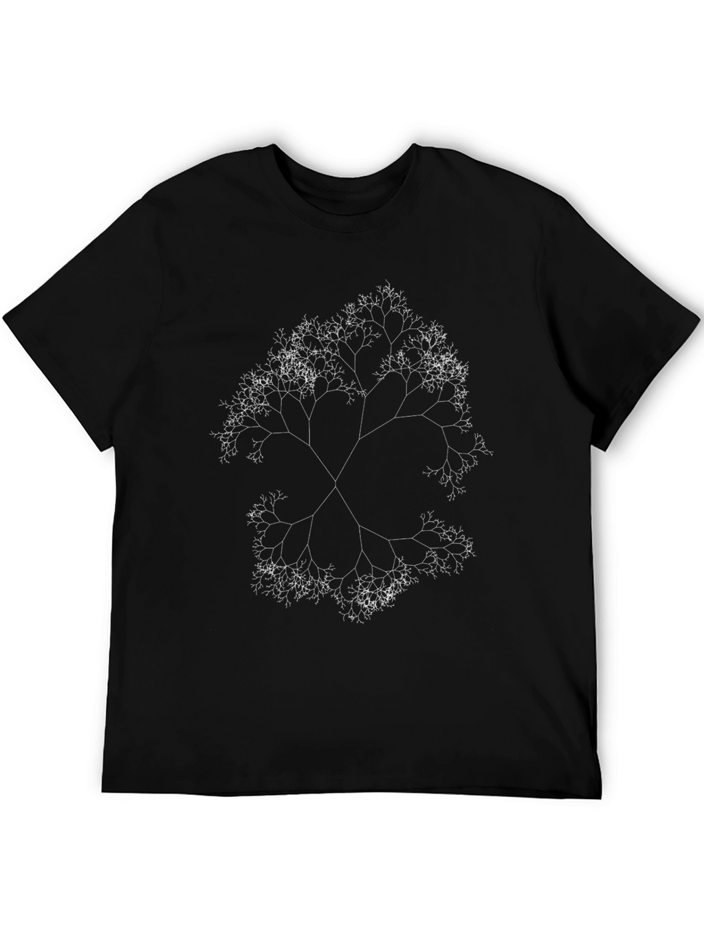 Fractal Tree Graphic Tee - Black Cotton Blend