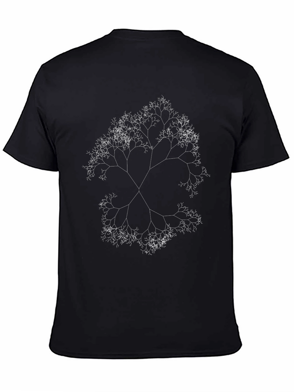 Fractal Tree Graphic Tee - Black Cotton Blend
