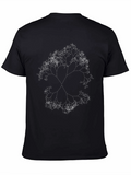 Fractal Tree Graphic Tee - Black Cotton Blend