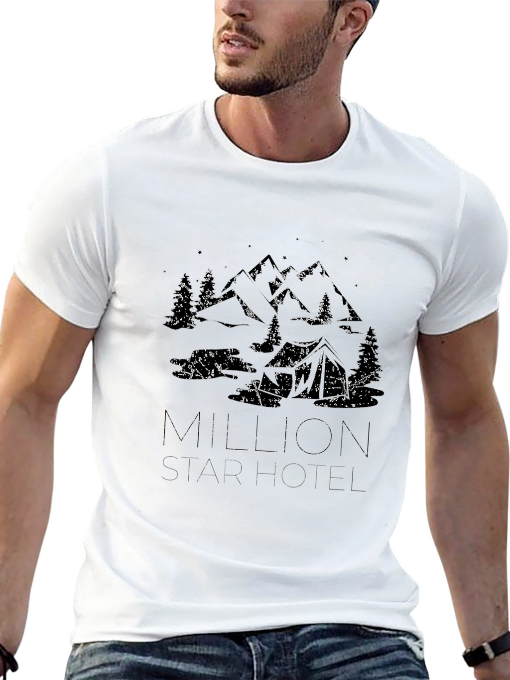 Million Star Hotel Graphic Tee - Black