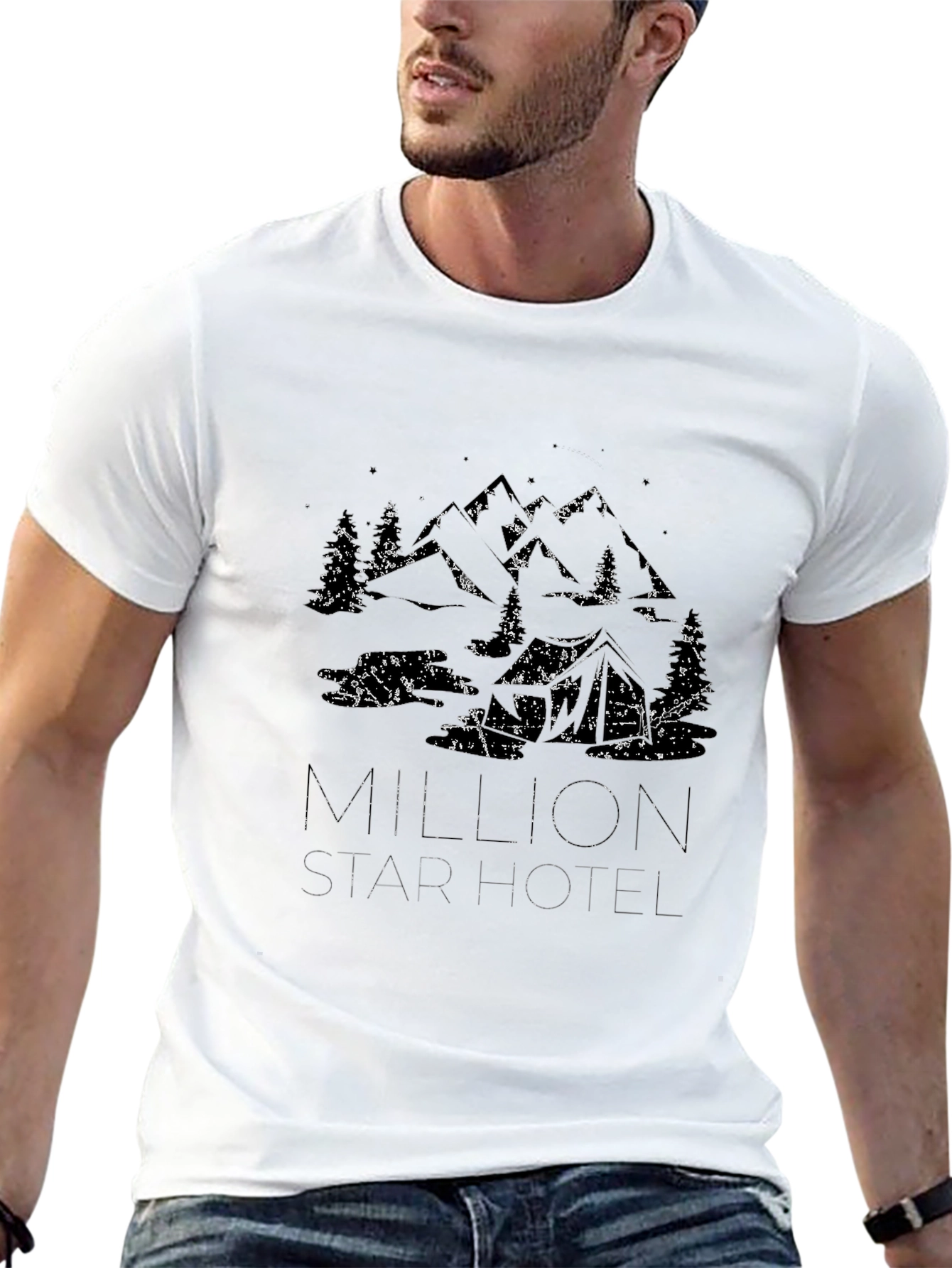 Million Star Hotel Graphic Tee - Black