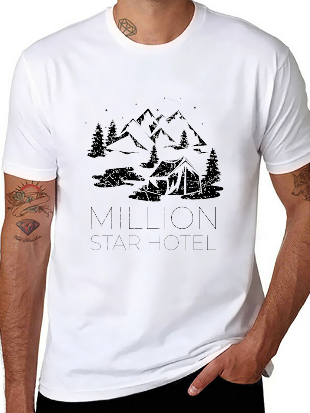 Million Star Hotel Graphic Tee - Black