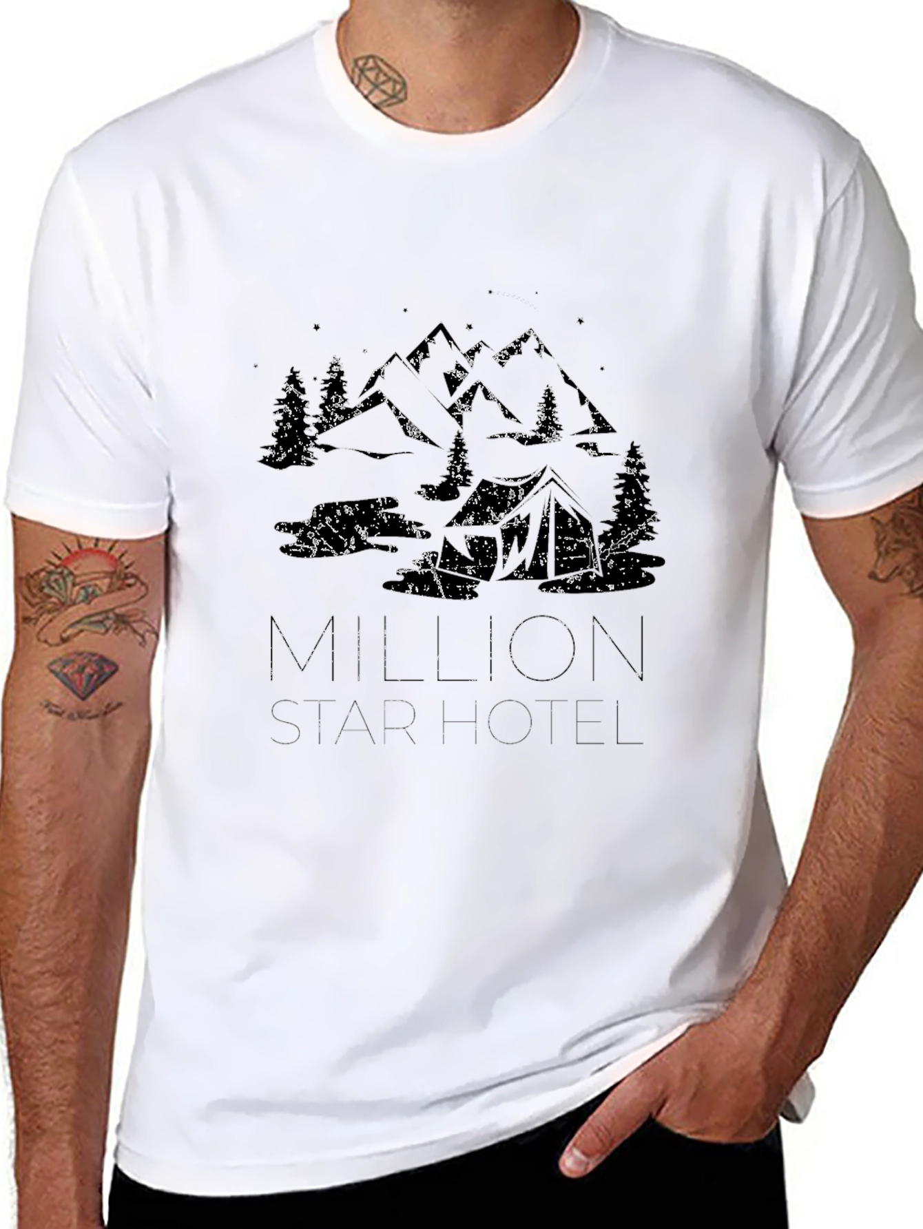 Million Star Hotel Graphic Tee - Black