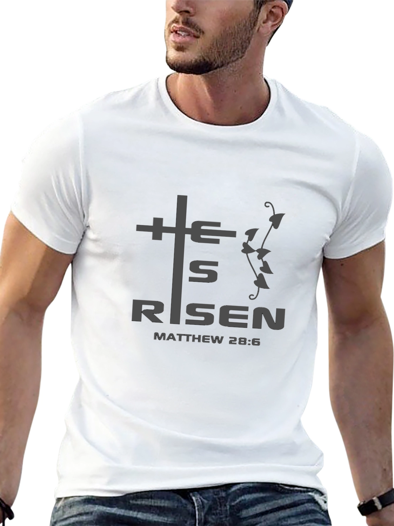 He Is Risen Graphic Tee - Christian Easter Shirt
