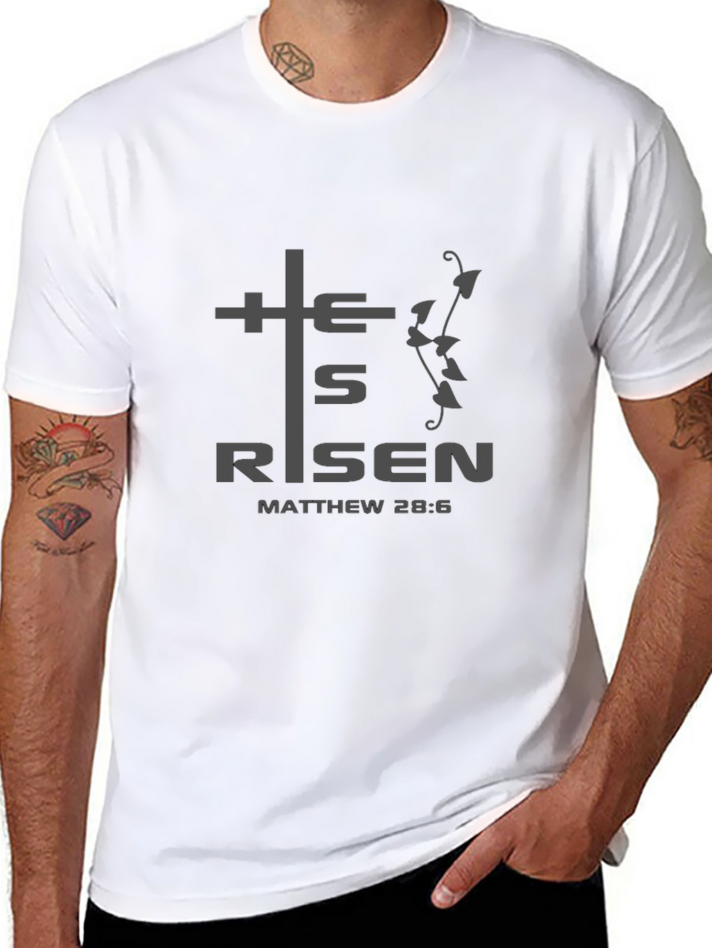 He Is Risen Graphic Tee - Christian Easter Shirt